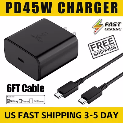 45W Wall Adapter Fast Power Charger 6ft Cable For Phone Samsung Galaxy S23 S22 + • $3.79