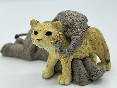 Martha Carey Sculpture THE HERD “WAR & PEACE” #3602 Elephant & Leopard Figurine • $64.75