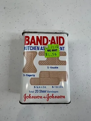 Vintage Band Aid Kitchen Assortment Adhesive Bandages Tin Box With 5 Bandages • $9.74