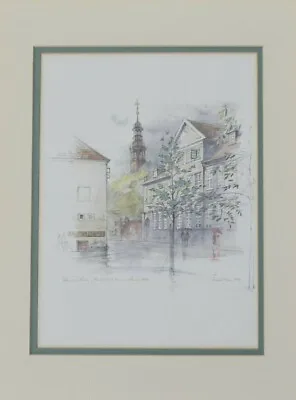 Vintage Lithograph Print Signed By Artist Mads Stage 1980 Double Matted • $199.95