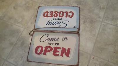 Vintage  Metal  Open/Closed  Store  Sign • $68.99