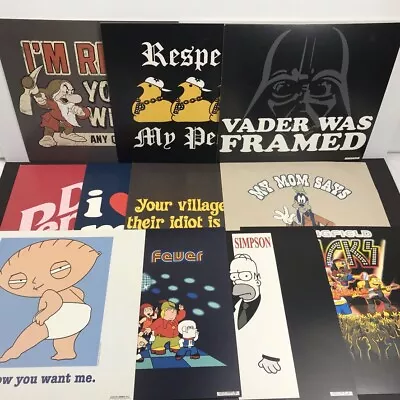 Funny T-Shirt Placards Display Cards 11.5x11  Simpsons Family Guy Lot Of 28  • $34.98