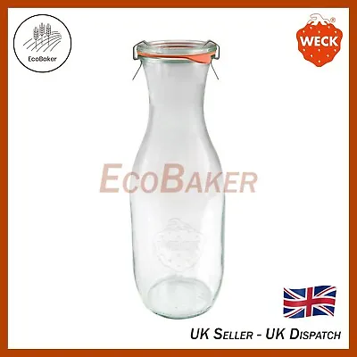 £14.95 • Buy WECK 766 1062ml Juice Storage Jar, Seal, Clamps. Canning, Yoghurt, Kimchi, Jam
