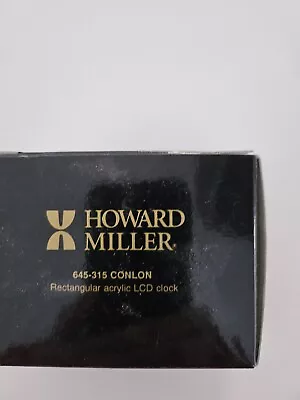 VTG Howard Miller Acrylic LCD Clock 645-315 Conlon NEW In Box 1997 • $35