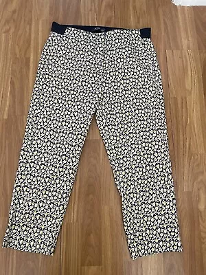 Marks & Spencer-the Mia. Size 12. Navy Floral Mix Stretch Crop Trousers. Vgc • £4.45