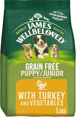 £16.20 • Buy James Wellbeloved Junior Grain-Free Turkey And Vegetables 3 X 1.5 Kg Bags, Hy...