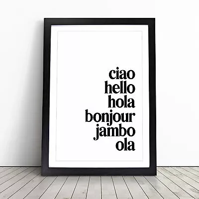 Language Of Hello Typography Wall Art Print Framed Canvas Picture Poster Decor • £39.95