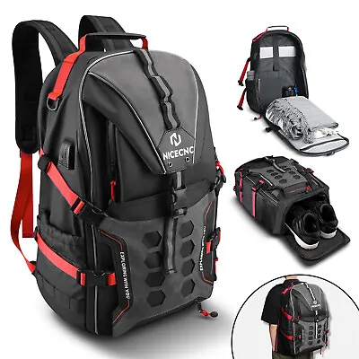 NICECNC 35L Motorcycle Backpack Waterproof Helmet Backpack Travel Accessories • $55.99