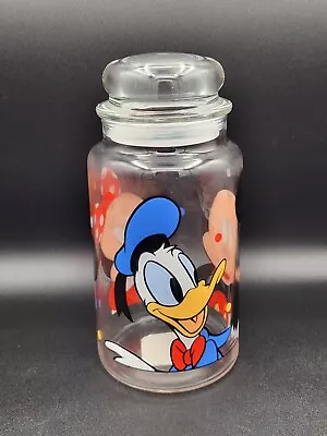Disney Anchor Hocking Glass Jar Canister Mickey Mouse Minnie Donald Duck 8  • $15