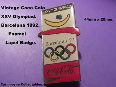 £11.99 • Buy Coca Cola XXV Olympiad Barcelona 1992 Enamel Lapel Badge.AH2746.