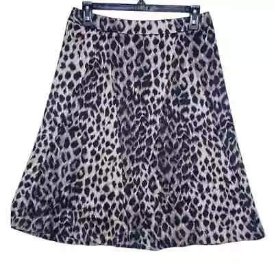 VERONIQUE BRANQUINHO 100% Silk Leopard Print A-line Skirt FR 38 US 6 Knee Length • $74.99