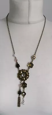 Costume Jewellery Statement Necklace Brass Effect Black Ladybird Beaded • £7.85