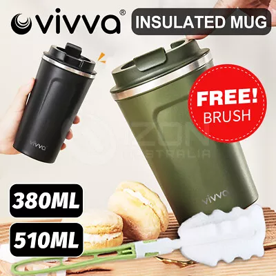 $16.34 • Buy Vivva Coffee Mug Travel Insulated Cup Thermal Stainless Steel Flask Vacuum