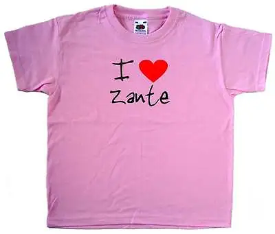 I Love Heart Zante Pink Kids T-Shirt • £8.99