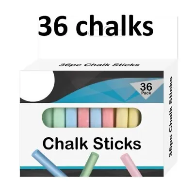 36Pcs Coloured Playground Pavement Childrens Chalk Chunky Garden Activity Broken • £2.99