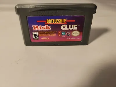 Gameboy Advance Battleship Risk Clue Multicart Only. Tested  • $8.27