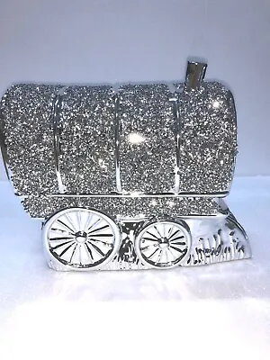Xxl Wagon Gypsy Silver Crushed Diamond Carriage Ornament Caravan Bling • £29.99