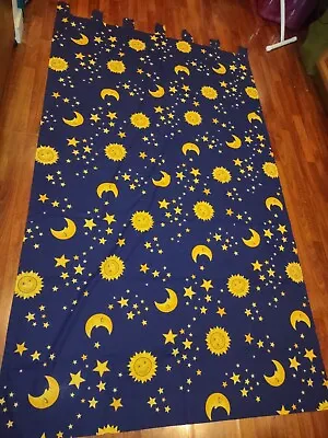 Sun Moon & Stars Celestial Sky Single One Dark Curtain Quality Panel 50  X 86  • $45