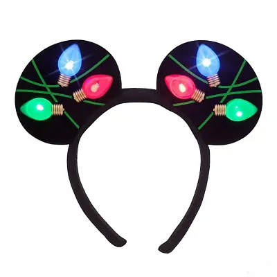 Disney Parks Mickey Ears Light-Up Christmas Bulb Holiday Headband Minnie NEW • $44.99