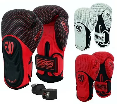 EVO Maya REX Leather GEL Boxing Training Gloves MMA Punch Bag Sparring Muay Thai • $22.18