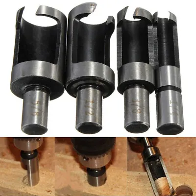 £5.67 • Buy 4 Size Wood Plug Hole Cutter Wooden Dowel Cutting Drill Bits Tools 10mm Shank UK