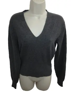 Club Monaco 100% Cashmere Gray V-neck Sample Sweater May Fit XS • $24.95