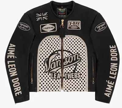 Vanson X Aime Leon Dore ALD Raffia Leather Jacket Size XL ALD Aimé • $700