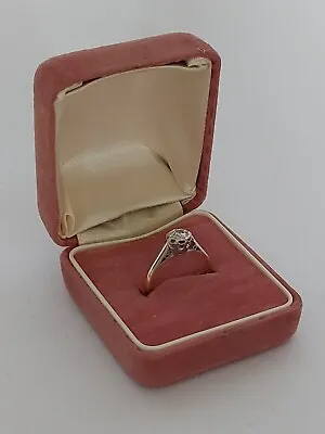 Vintage 15ct Gold Platinum Solitaire Diamond Engagement Ring Size 'P' 0.2ct  • £150