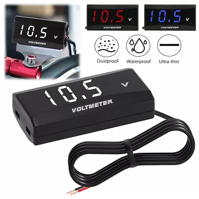 DC 12V Car Motorcycle Digital Voltmeter LED Display Voltage Meter Gauge Panel US • $6.82