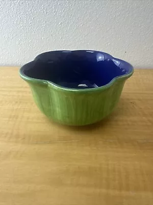 Vintage Elleci S.R.I. Italian Serving Bowl Pottery Green Blue • $35