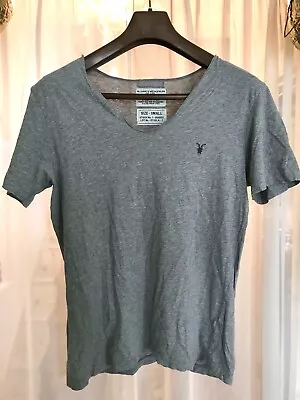 All Saints Tonic Scoop Neck Light Grey T-Shirt 100% Soft Cotton Size Small • £12