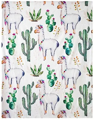 Cute Llama Alpaca  Print 60  X 50  Silky Soft Blanket Throw Tapestry New • $29.99