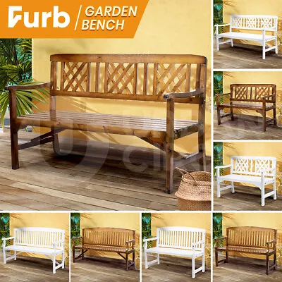 $134.95 • Buy Furb Garden Bench Seat Wooden Outdoor Chair Park Patio Furniture Lounge Timber