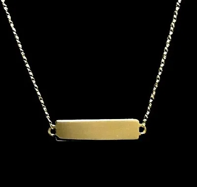  9ct Gold Identity Necklace 20 X 5mm Name Plate On A 44cm Prince Of Wales Chain • £30