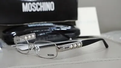 Moschino MO062 Palladium W Swarovski Eyeglasses 54-16 Italy $359.95 80% Off • $65.99