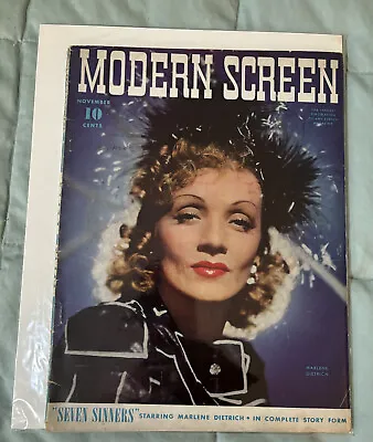Modern Screen Nov 1940 Marlene Dietrich Movie Fan Magazine VG • $14.99