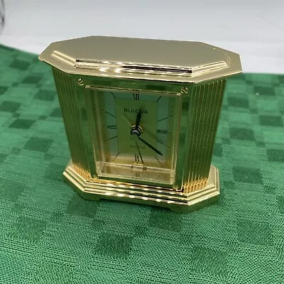 Vintage Clock Alarm BULOVA Quartz Japan Brass Art Deco • $20.75