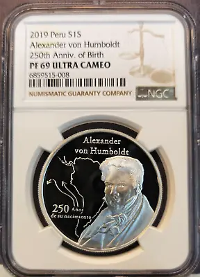 2019 Peru Silver 1 Sol Alexander Von Humboldt Ngc Pf 69 Ultra Cameo Top Pop • $164.95
