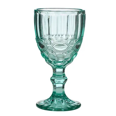 3pc Embossed Coloured Glassware Wine Glasses Dinner Party Cocktail Glass Goblets • £14.99