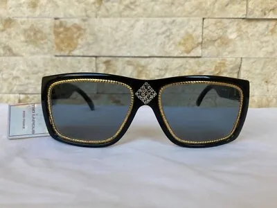 Vintage Ted Lapidus Paris Tl 19 90 Sunglasses Squared France 1980's Black & Gold • $319.20