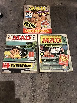 1960’s Mad Magazine Annual Edition Of The Worst (3)-Lot-1964-1967-1968 • $11.99