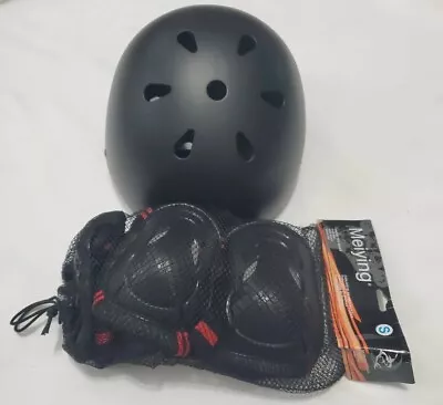 Skateboard Bike Roller Blade Scooter Helmet W/ PROTECTIVE Gear Size Small Black • $23.99