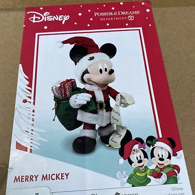 Disney 31  Merry Mickey Mouse Santa Christmas Big Fig Figure Possible Dreams NIB • $425
