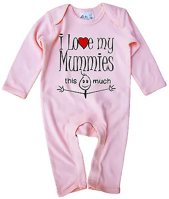 LGBT Baby Romper  I Love My Mummies This Much  Boy Girl Gift Clothes Gay Pride • £14.95