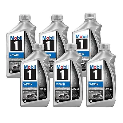 Mobil 1 V-Twin Full Synthetic Motorcycle Oil 20W-50 1 Qt Case/6 • $100.99