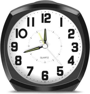 $27.48 • Buy AMIR Analog Alarm Clock Battery Operated, Newest Silent Non Ticking Small Clock,