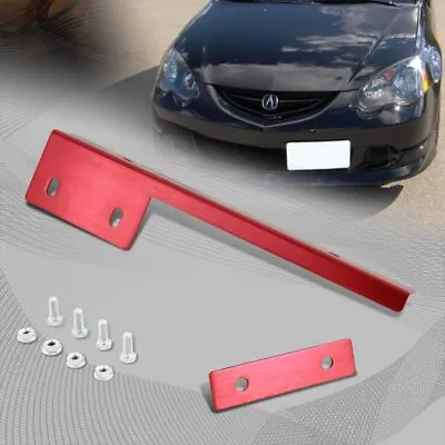 JDM Style Brush Red Aluminum Bumper Front License Plate Mount Relocate Bracket • $5.99