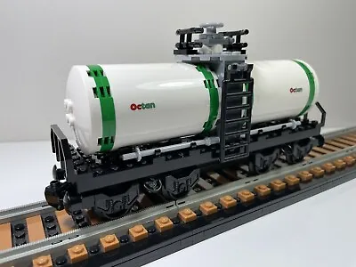 LEGO MOC Oil Tanker Train Carriage 12V 9V Town City Trains • $109.95