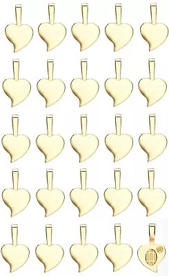 Aanraku HEART Bails GOLD Plated Large 25 Glue On Pendant Findings Gorgeous • $19.86
