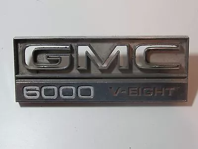 Vintage 1979 GMC 6000 V-Eight V8 Emblem Badge Script Trim Metal Chrome Rare OEM • $65